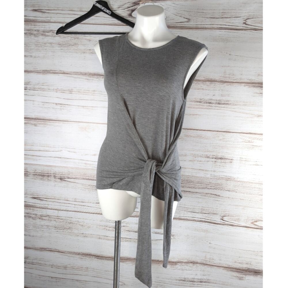 Vanessa Virginia Sleeveless Jersey Knit Tie Shirt Sz XSP